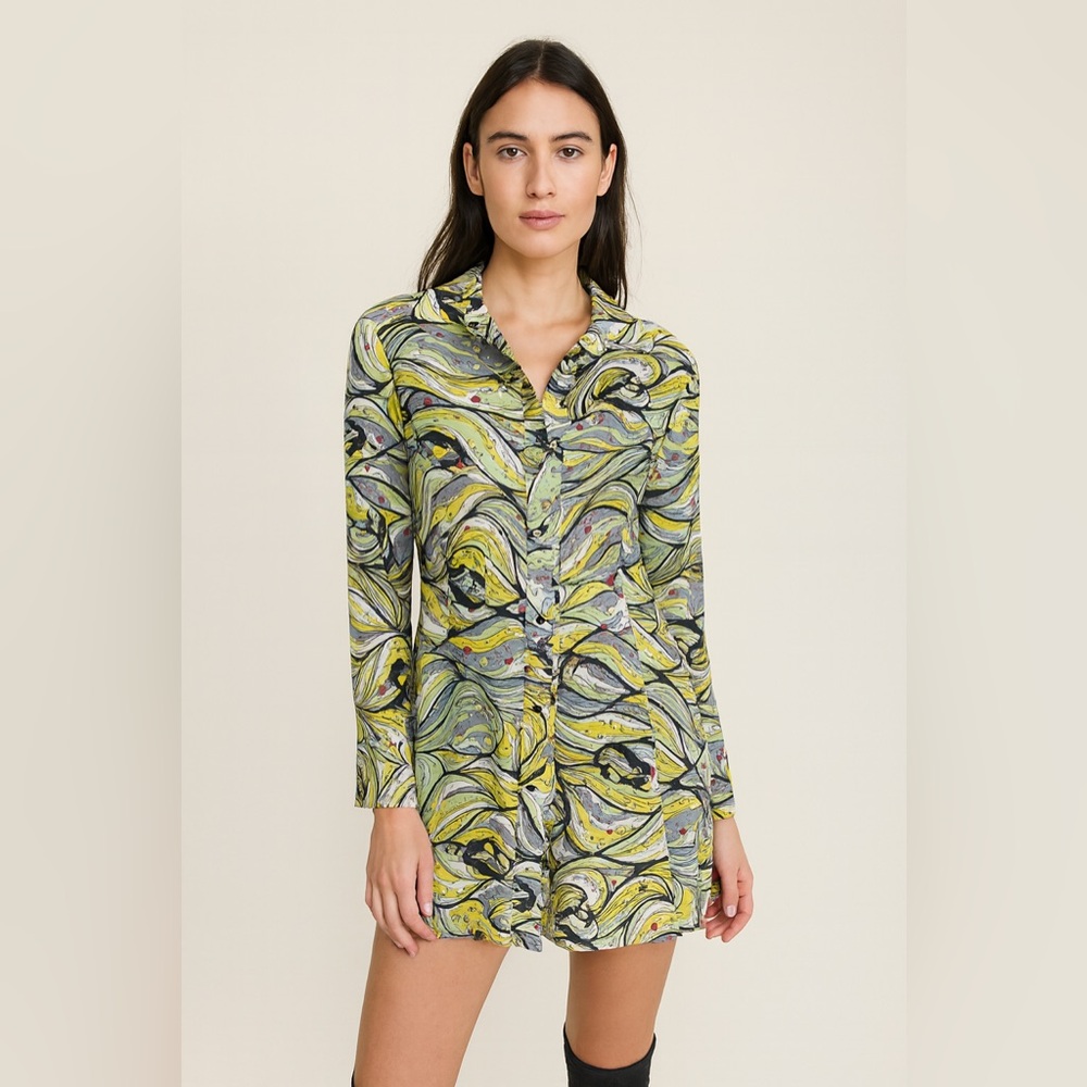 Missoni Abstract Printed Long Shirt Tunic Size Italian 40 (XS/S) Retro Boho